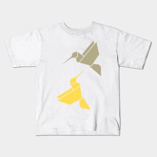 Origami hummingbirds, animal print, birds print, spring print Kids T-Shirt